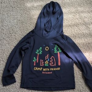 Patagonia Blue Hoodie Vibrant Graphic Sweatshirt